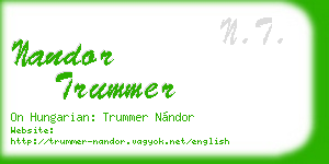 nandor trummer business card